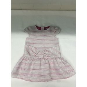 JANIE AND JACK PINK WHITE TWEED SPARKLE DRESS SIZE 12-18M
